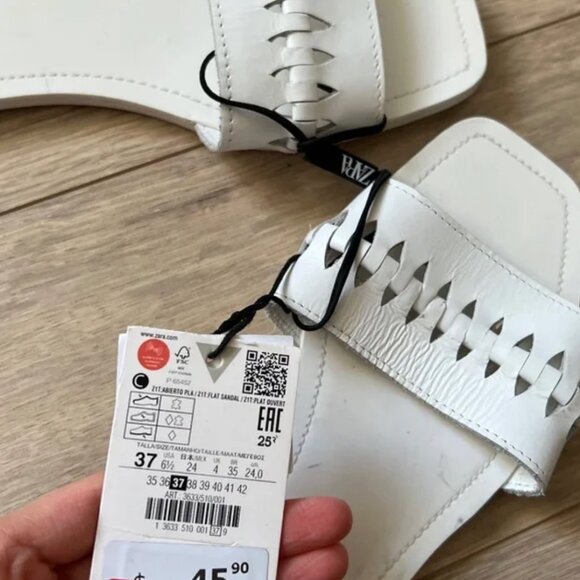 Zara Woven Flat Leather Sandals EUR 37 - Picture 10 of 10